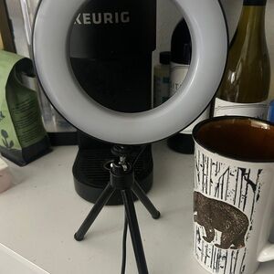 Black and White Ring Light with Tripod